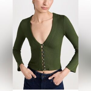Reformation Gellar Knit Top Fern